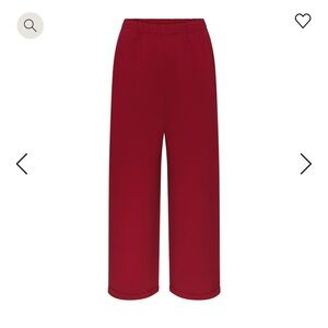 Skims Cotton Fleece Straight Leg Pants - Brick